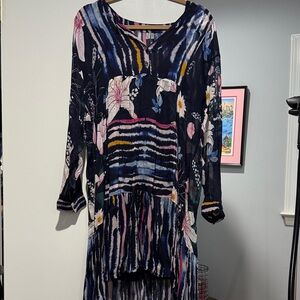 Vibrant Patterned Long Sleeve Dress